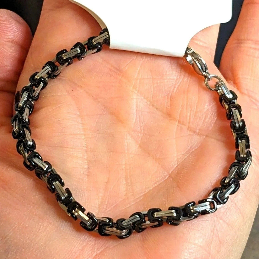 Calvin Klein Silver and Black Tone Metal Bracelet - Picture 1 of 3